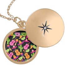 Fiesta Party Sombrero Cactus Limes Peppers Maracas Necklace