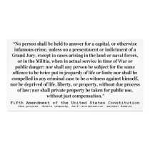 Fifth Amendment to the United States Constitution Art Photo