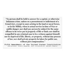 Fifth Amendment to the United States Constitution Art Photo