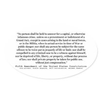 Fifth Amendment to the United States Constitution Sticker