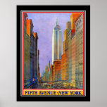 Fifth Avenue New York Vintage Poster