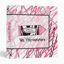 Fifth Grade Teacher Binder - Zebra Print Crayon