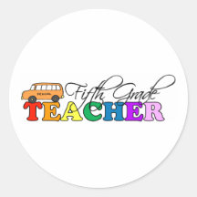 Fifth Grade Teacher Round Stickers
