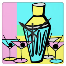 Fifties Martini Time Wallclock