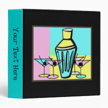 Fifties Martinis and Shaker Vinyl Binder
