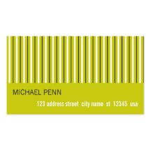 Fifties Pinstripe Business Card Template, CCCC00