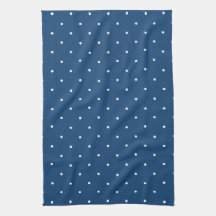Fifties Style Monaco Blue Polka Dot Kitchen Towels