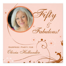 Fifty And Fabulous - Photo Birthday Party Invitati Personalized Invitations