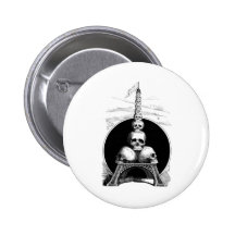 Figaro. An Eiffel Tower for the Cemetery Pinback Button