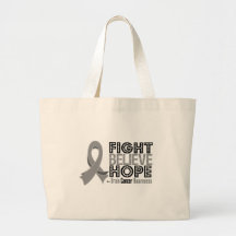 Fight Believe Hope - Brain Cancer Canvas Bags