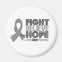 Fight Believe Hope - Brain Cancer Fridge Magnet
