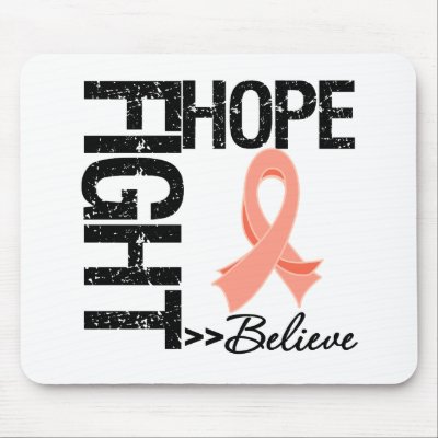 Fight Believe Hope v2 Uterine Cancer by cancerapparel