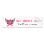 Fight Believe Win - Breast Cancer Bumper Sticker