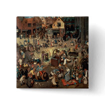 Fight between Carnival and Lent, 1559 Button
