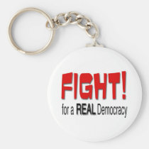 Fight for a Real Democracy keychains