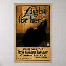 Fight For Her Canadian WW I Poster