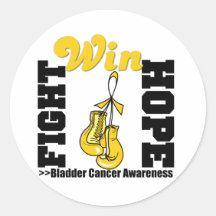Fight Hope Win - Bladder Cancer Round Stickers