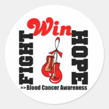 Fight Hope Win - Blood Cancer Round Stickers