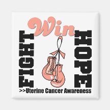 Fight Hope Win - Uterine Cancer Refrigerator Magnet
