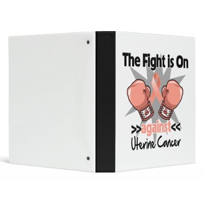 Fight is On Against Uterine Cancer Vinyl Binders by cancerapparel