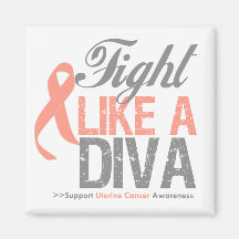 Fight Like a Diva Uterine Cancer Magnets