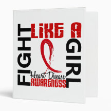 Fight Like A Girl 3.3 Heart Disease 3 Ring Binders