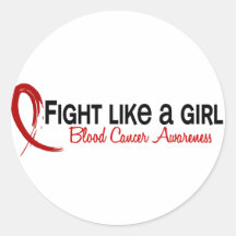 Fight Like A Girl 6.3 Blood Cancer Stickers