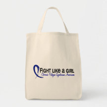 Fight Like A Girl 6.3 CFS Chronic Fatigue Syndrome Tote Bags