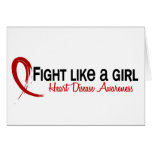 Fight Like A Girl 6.3 Heart Disease Greeting Cards