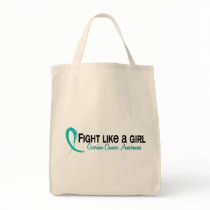 Fight Like A Girl 6.3 Ovarian Cancer Tote Bags