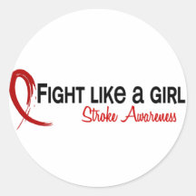 Fight Like A Girl 6.3 Stroke Stickers