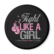 Fight Like a Girl Boxing - Breast Cancer Refrigerator Magnet