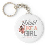 Fight Like a Girl Boxing - Uterine Cancer Keychain