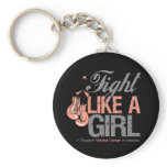 Fight Like a Girl Boxing - Uterine Cancer Keychain