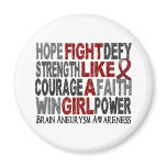 Fight Like A Girl Brain Aneurysm 23.3 Fridge Magnet