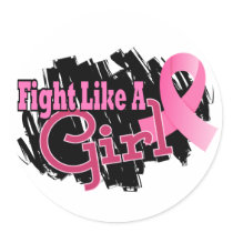 Fight Like A Girl Breast Cancer 17.8 Round Stickers