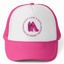 Fight Like a Girl Breast Cancer Design Trucker Hats