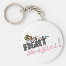 Fight Like A Girl Breast Cancer Keychains