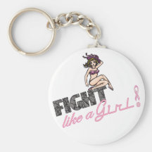 Fight Like A Girl Breast Cancer Keychains
