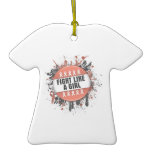 Fight Like a Girl Cool Button - Uterine Cancer Ornaments