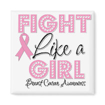 Fight Like a Girl Dazzling - Breast Cancer Refrigerator Magnet