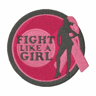Fight Like a Girl Embroidered Breast Cancer Embroidered Polo Shirt by ShoutOut