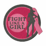 Fight Like a Girl Embroidered Breast Cancer Embroidered Polo Shirt