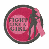Fight Like a Girl Embroidered Breast Cancer Embroidered Polo Shirt