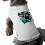 Fight Like A Girl Ovarian Cancer 33.8 Dog T-shirt