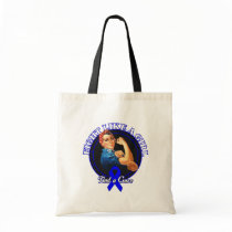Fight Like a Girl Rosie Riveter - Anal Cancer Canvas Bags