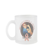 Fight Like a Girl Rosie Riveter Endometrial Cancer Coffee Mugs