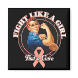Fight Like a Girl Rosie Riveter - Uterine Cancer Magnet