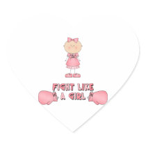 Fight Like A Girl Heart Stickers