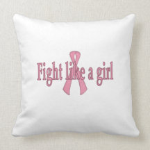 Fight like a girl throw pillow